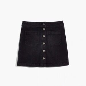 Madewell Black Denim‎ A-Line Mini Skirt Stretch Patch Pocket Women's 6 Small